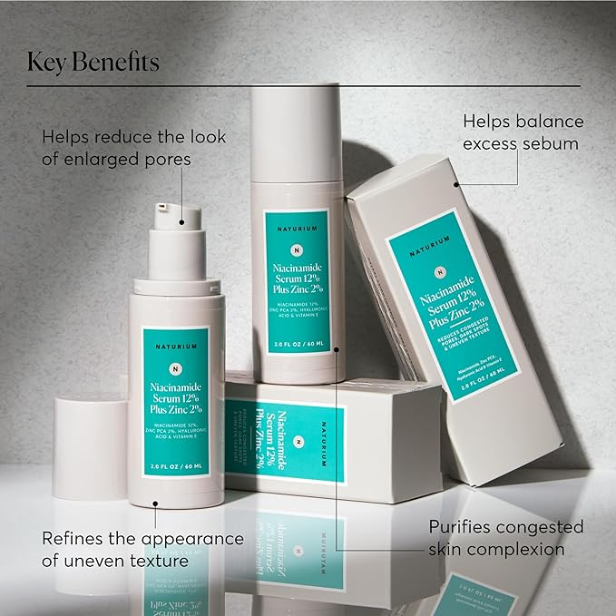Naturium Niacinamide Face Serum 12% Plus Zinc 2% Jumbo, Anti-Aging, Pore Minimizer & Dark Spot Corrector with Hyaluronic Acid & Vitamin E, Vegan & Cruelty-Free, 2 oz