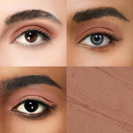 Cream Waterproof Hypoallergenic Eyeshadow Stick, long wear Metallic Glitter Matte Eye Shadow Pencil With Makeup Brush, Eye Brightener, 35 Chestnut Matte