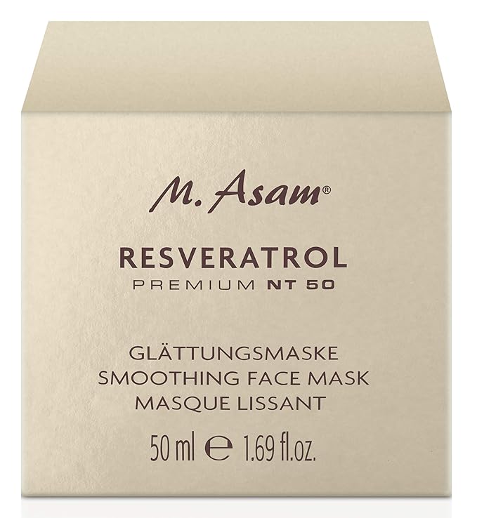M. Asam Resveratrol Premium NT50 Smoothing Face Mask – Anti-aging face mask skin care with concentrated resveratrol & hyaluronic acid for increased radiance, facial care, 1.69 Fl Oz