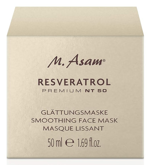 M. Asam Resveratrol Premium NT50 Smoothing Face Mask – Anti-aging face mask skin care with concentrated resveratrol & hyaluronic acid for increased radiance, facial care, 1.69 Fl Oz