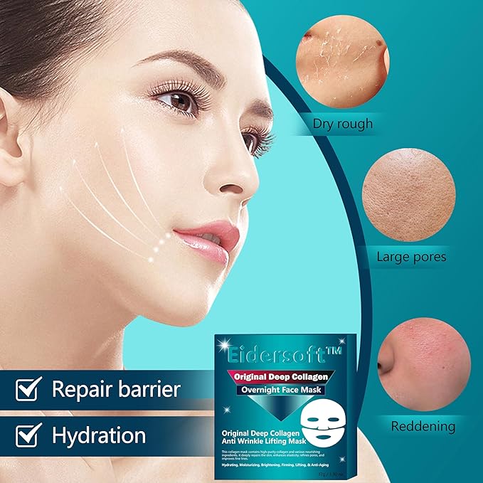 Original Deep Collagen Anti-Wrinkle Lifting Face Mask - Hydrating & Moisturizing Overnight Mask with Retinol, Niacinamide, Hyaluronic Acid - Skin Repair & Firmness - Fine Lines & Wrinkles Treatment