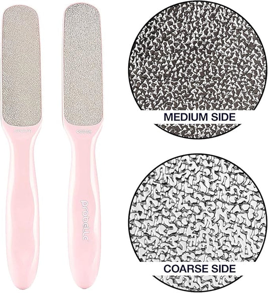 Probelle Double Sided Multidirectional Nickel Foot File Callus Remover - Immediately Reduces calluses and Corns to Powder for Instant Results, Safe Tool (Pink)