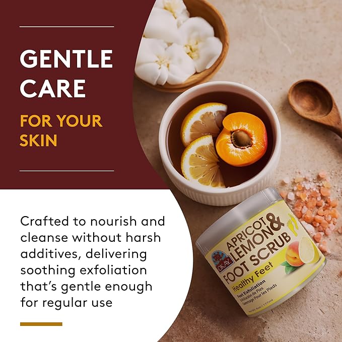 OKAY Apricot and Lemon Foot Scrub 6oz / 177ml