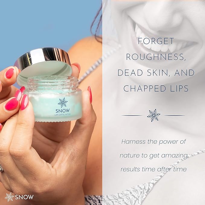 SNOW Lip Exfoliating Sugar Scrub - Lip Scrub Exfoliator for Plump & Soft Lips - Care Product with Jojoba Oil Moisturize Dry Lips Care Kit Essential Lavender & Mint