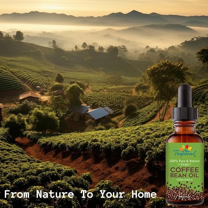 100% Pure Roasted Coffee Bean Oil (2 fl oz) - Virgin, Cold Pressed, Unrefined - Ideal Coffee Oil for Massage, Soap Making, Hair, Skin and Nails