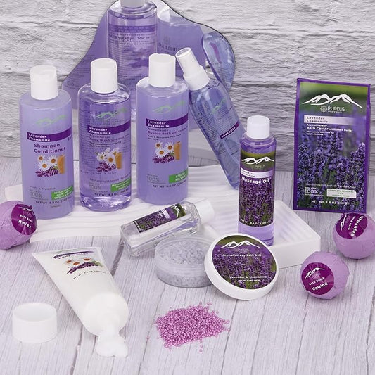 Premium Deluxe Bath & Body Gift Basket. Ultimate Large Spa Basket! #1 Spa Gift Baskets for Women (French Lavender)