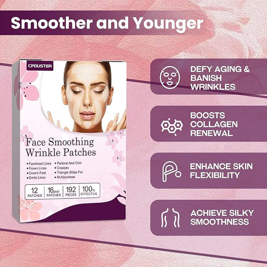 Facial & Forehead Wrinkle Patches: Anti Wrinkle Patches To Smooth Eye, Smile Line And Forehead Wrinkles - Wrinkle Patches For Face Overnight 192pcs