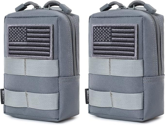 2 Pack Molle Pouches - Tactical Compact Water-Resistant EDC Pouch