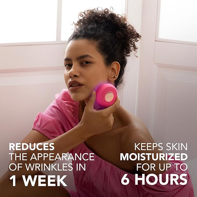 FOREO UFO 3 mini 4-in-1 Face Mask Skincare Device - Face Moisturiser - Anti-Aging - Red Light - Warming - Facial Massage - App-connected - Fuchsia