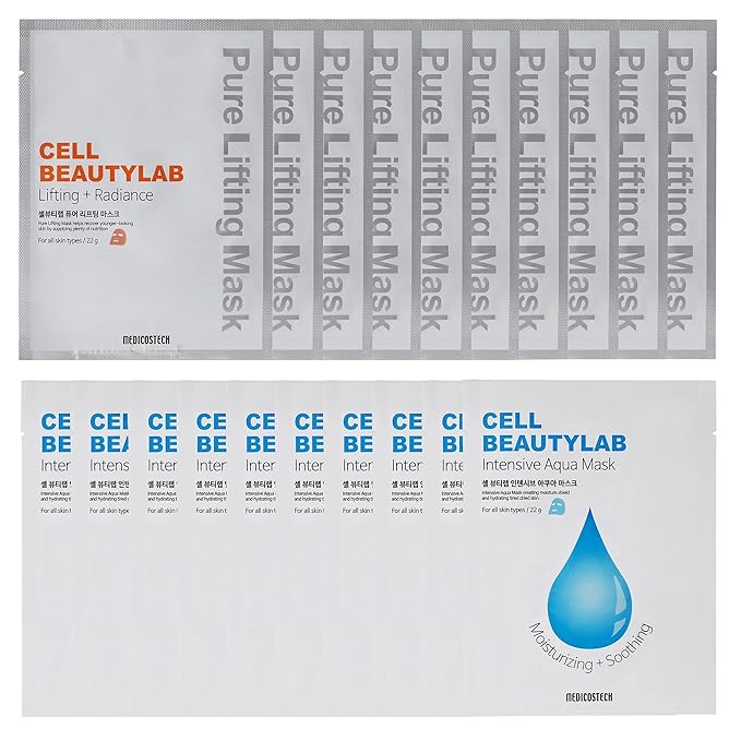 Collagen Face Mask 10 Pack + Intensive Aqua Mask 10 Pack