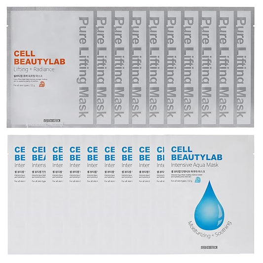 Collagen Face Mask 10 Pack + Intensive Aqua Mask 10 Pack