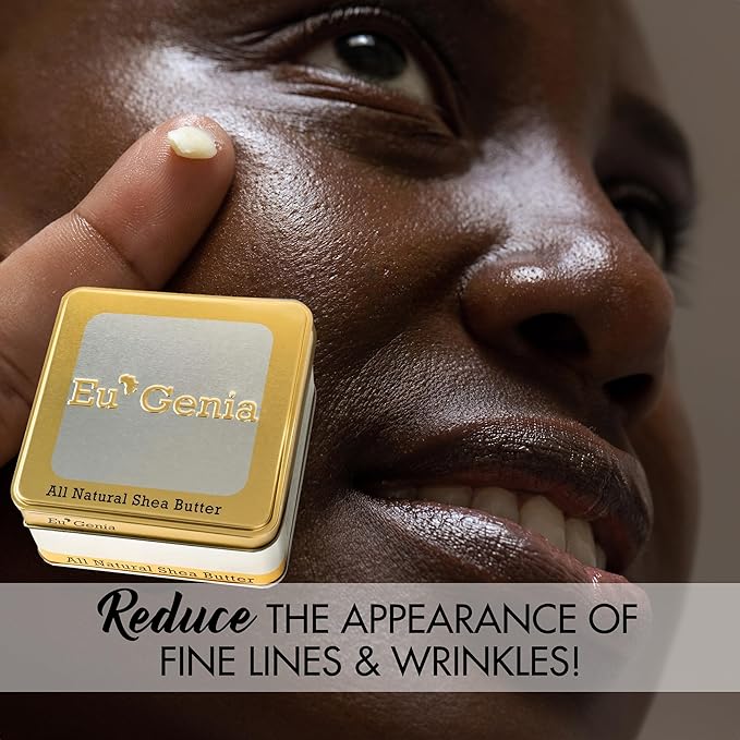 Eu'Genia Extra Strength Shea Butter Gift Set – Tins with Bag Gift Note & Tissue Paper – Intensive Moisturizing & Nourishing Shea Butter (2 Pack, Unscented)