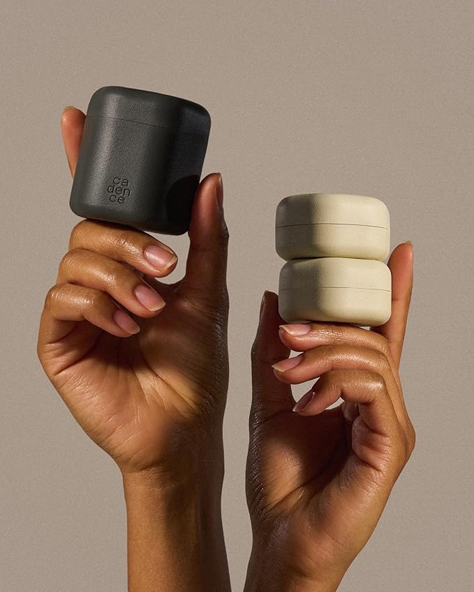 Cadence Travel Containers - Full Skincare Set - Magnetic Travel Capsules - 2 Small (0.56oz), 4 Medium Capsules (1.32oz), & Extender (1.43oz) with Multiple Labels for Better Organization - Eucalyptus