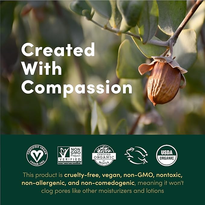 HobaCare 100% Pure, Unrefined Organic Jojoba Oil for Skin & Nails - Moisturizing Body Oil & Face Moisturizer for Dry Skin - Natural Treatment for Hair & Beard Care (128 fl oz)