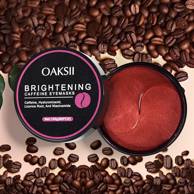 Caffeine Under Eye Masks, 60 Pcs Brightening Eye Patches for Dark Circles and Puffiness with Hyaluronic Acid, Reduce Dark Circles Eye Gel Pad