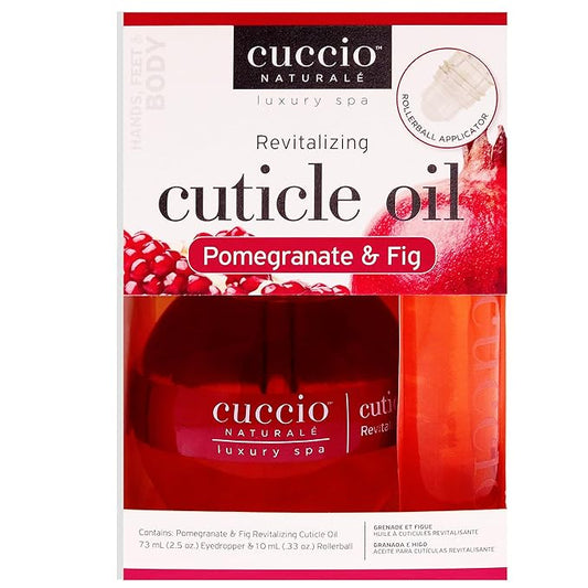 Cuccio Naturale Cuticle Revitalizing Oil Set - Provides Intense Hydration - Replenishes And Strengthens Nails - Promotes Healthy Skin - Easy To Use Rollerball Applicator - Pomegranate And Fig - 2 Pc