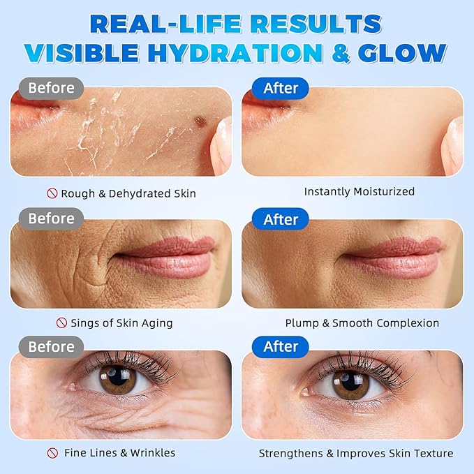 Wake Nature Perfection Hyaluronic Acid – Ultra Hydrating Serum for Smooth– Hyaluronic Acid Tubes for Deep Moisture– Pre-Makeup Hydration for All Skin Types