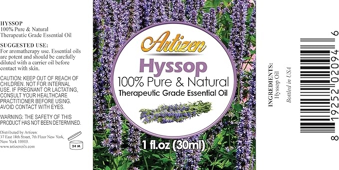 Artizen 30ml Oils - Hyssop Essential Oil - 1 Fluid Ounce