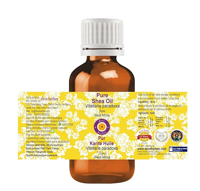 dève herbes Organic African Shea Butter Unrefined (Vitellaria paradoxa) Natural Therapeutic Grade 100gm