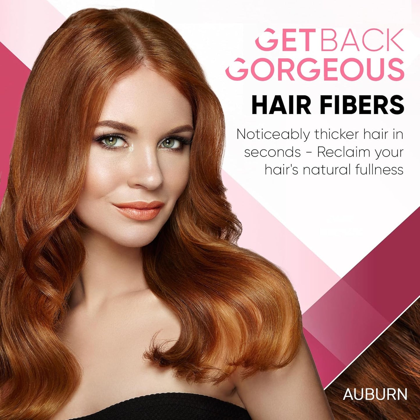GBG Hair Fibers for Thinning Hair & Bald Spots (Auburn) - 25g Bottle - Conceals Hair Loss - Instant Cover Up & Volume in 30 Seconds, Hair Powder for Women & Men - Cruelty Free