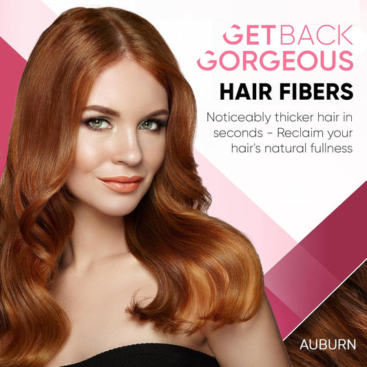 GBG Hair Fibers for Thinning Hair & Bald Spots (Auburn) - 25g Bottle - Conceals Hair Loss - Instant Cover Up & Volume in 30 Seconds, Hair Powder for Women & Men - Cruelty Free
