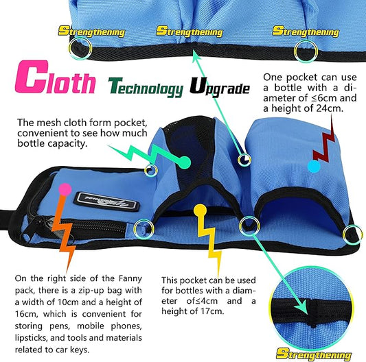 Massage Bottle Bag Massage Therapist Holster Massage Lotion Holster Massage Oil Holster(YR-3KD-Blue)