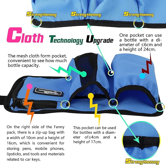 Massage Bottle Bag Massage Therapist Holster Massage Lotion Holster Massage Oil Holster（YR-3KD-Blue）