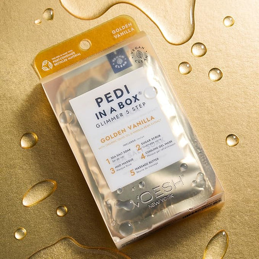 VOESH Pedi in a Box Glimmer - 2 Packs, Variety Pack, Pedi in a Box, Spa Pedicure Kit, Sparkly Pedicure, DIY Pedi, Foot Care, At-Home Pedi Products, Vegan Skincare