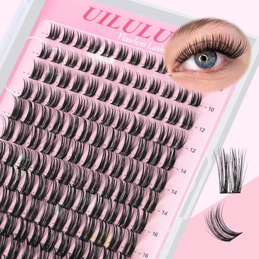 Lashes Clusters D Curl Fluffy Lash Clusters 0.07D 10-18 MIX 144 Eyelashes Individual Lashes Clusters DIY Lash Extensions at Home False Lashes Wide Band Natural Eye Lash Clusters U15 Lash