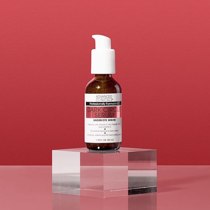 Advanced Clinicals Dark Circle Caffeine Under Eye Serum For Face With Hyaluronic Acid Moisturizer + Peptides | Brightening Vitamin C Serum Helps Improve Look Of Puffy Eye & Fine Lines, 1.75 Fl Oz