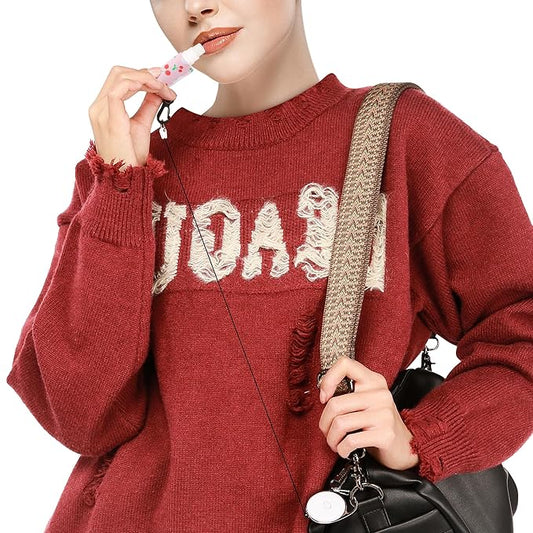 Keychain Chapstick Holder, Lip Balm Holder Lipstick Sleeve Pouch with Clip On, Elastic Lip Gloss Gifts for Friends (Animals, 3pcs)