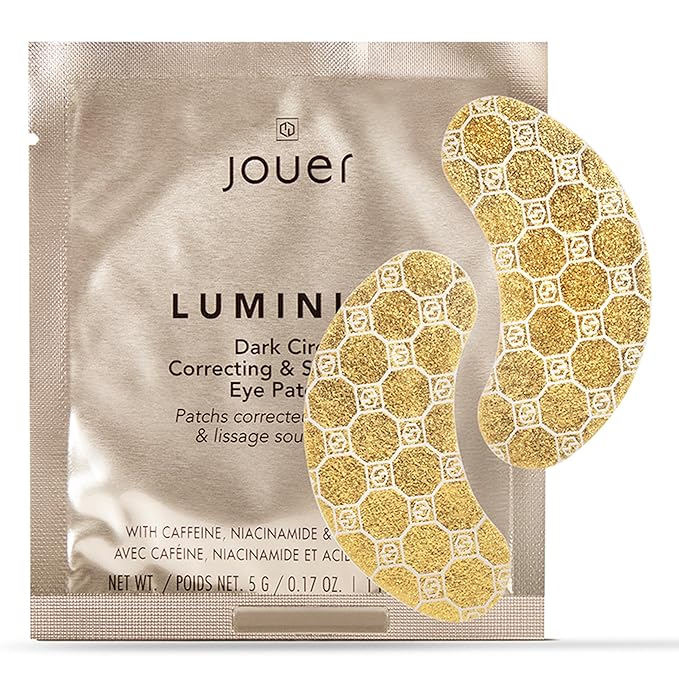Jouer Luminize Dark Circle Correcting & Smoothing Eye Patches, Caffeine Eye Patch for Dark Circles and Puffiness, Under Eye Mask Patch for Wrinkles