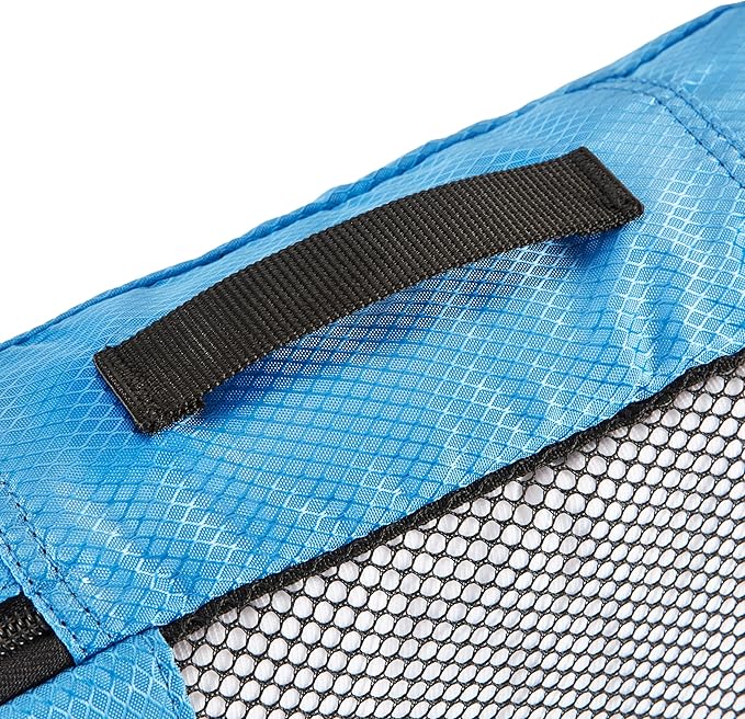 Amazon Basics Small Packing Cubes for Travel, Packing Organizers, 4-Piece-Set With Double Zipper Pulls and Mesh Top Panel, 100% Durable Polyester, Sky Blue, 11"L x 6.8"W x 3"H