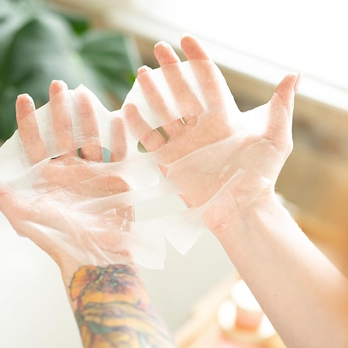 Collagen+ Facial Sheet Mask 5p, 100% Cotton, Hydrolysed Collagen, Hyalurnonic Acid, Vitamin C, Nourishes and Moisturizes Skin, Alcohol Free