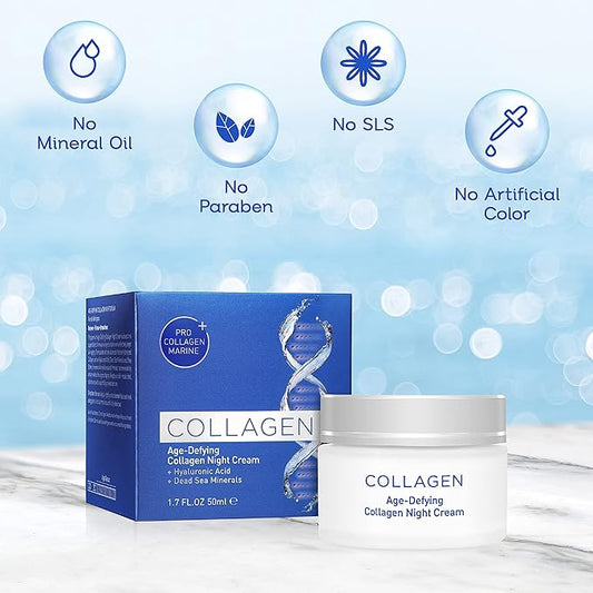 Edom perfect Collagen Age-Defying Night moisturizer Cream, for all skin types 1.7 fl.oz