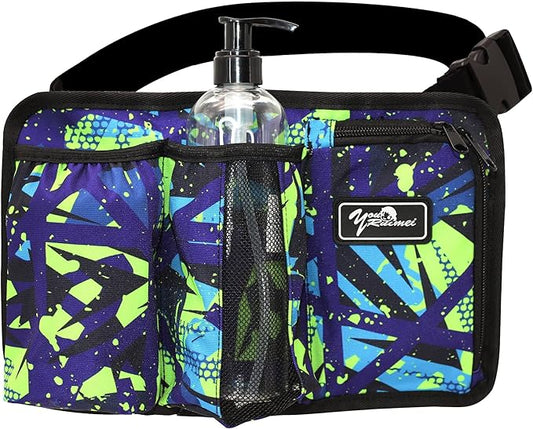 Massage Bottle Bag Massage Therapist Holster Massage Lotion Holster Massage Oil Holster（3 bottle,Flower color）