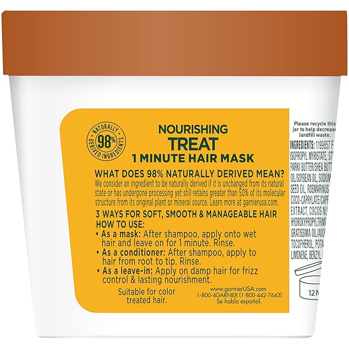 Garnier Fructis Coconut Hair Treat Mask, 3.4 fl. oz.