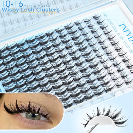 Fairy Lash Clusters Manga Eyelash Clusters Wispy Individual Lashes 10-16MM Natural Cluster Eyelash Extensions Anime Lash Extension DIY Eye Lashes Clusters C-Curly by TNFVLONEINS
