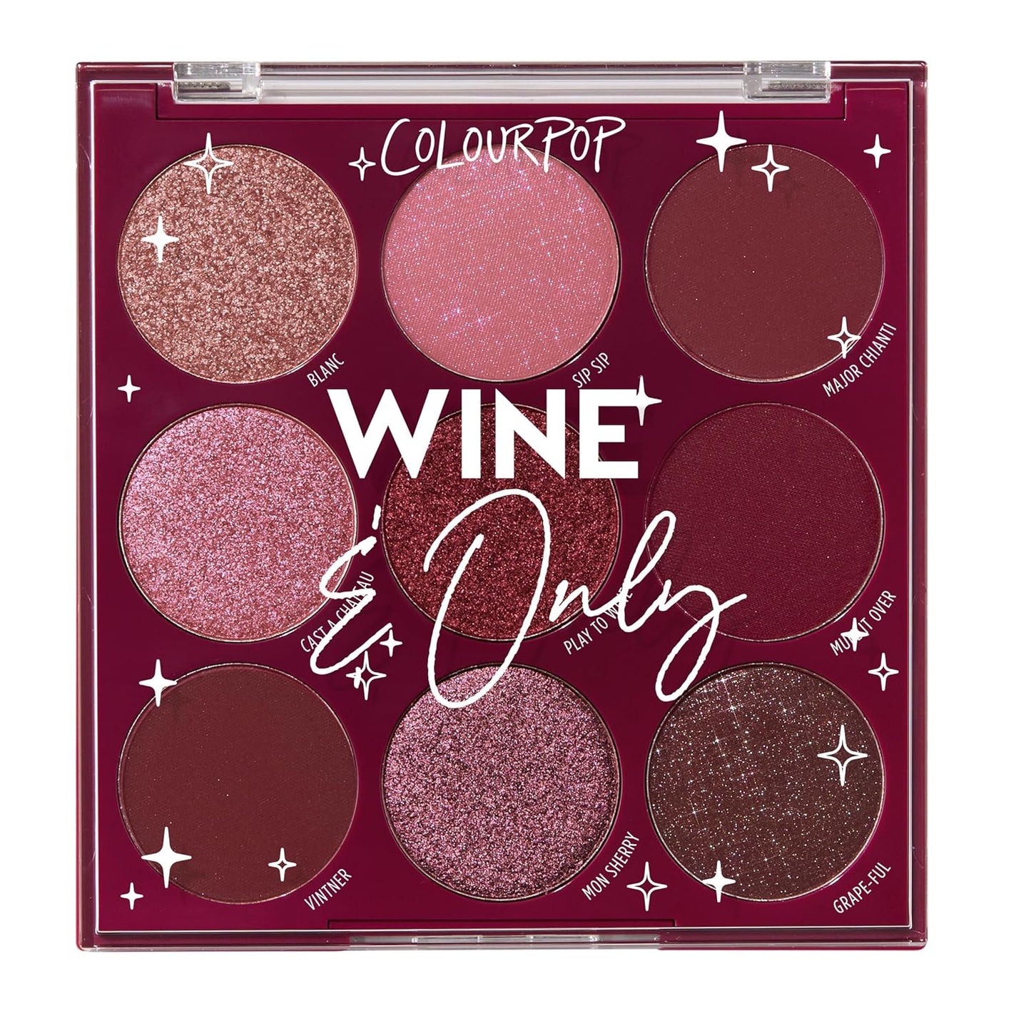 ColourPop Wine & Only Eyeshadow Palette - Deep Red & Burgundy Eye Makeup Palette with Matte, Metallic and Matte Sparkle Finishes - High-Pigment Eye Makeup with a Long-Wearing Formula (0.3 oz)