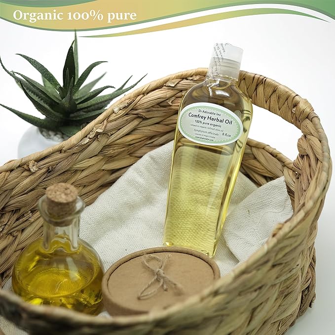 Dr Adorable - 8 oz - Comfrey Herbal Oil - Infused 100% Pure Natural Organic