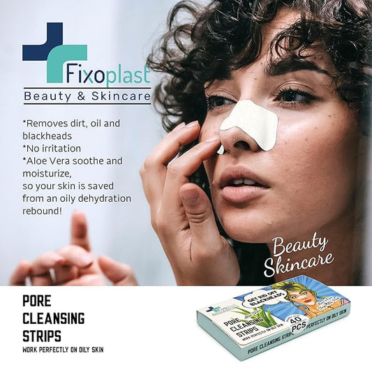 Nose Pore Strips with Aloe Vera, Blackhead Remover Strips, Beauty & Skincare, Cleansing, For All Skin Types, Dermatologically Tested, For Nose, Chin & T-zone, Pack of 40pcs,