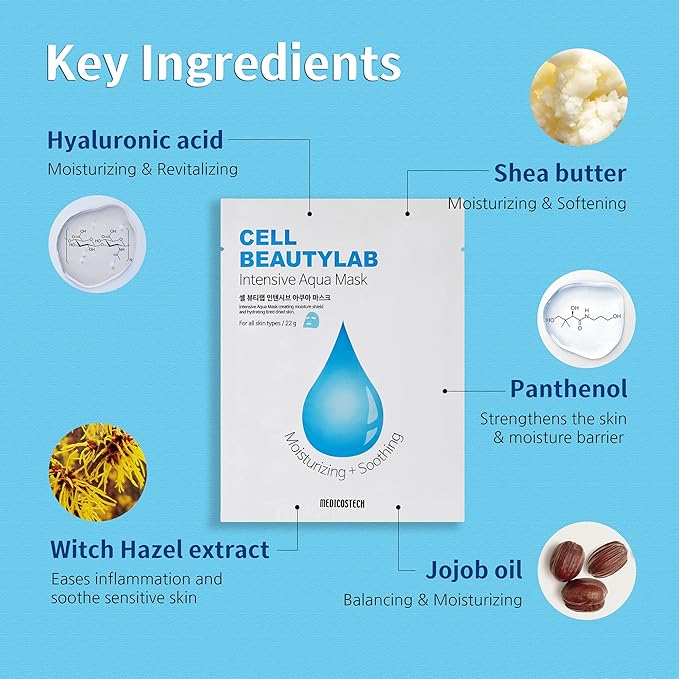 Collagen Face Mask 10 Pack + Intensive Aqua Mask 10 Pack