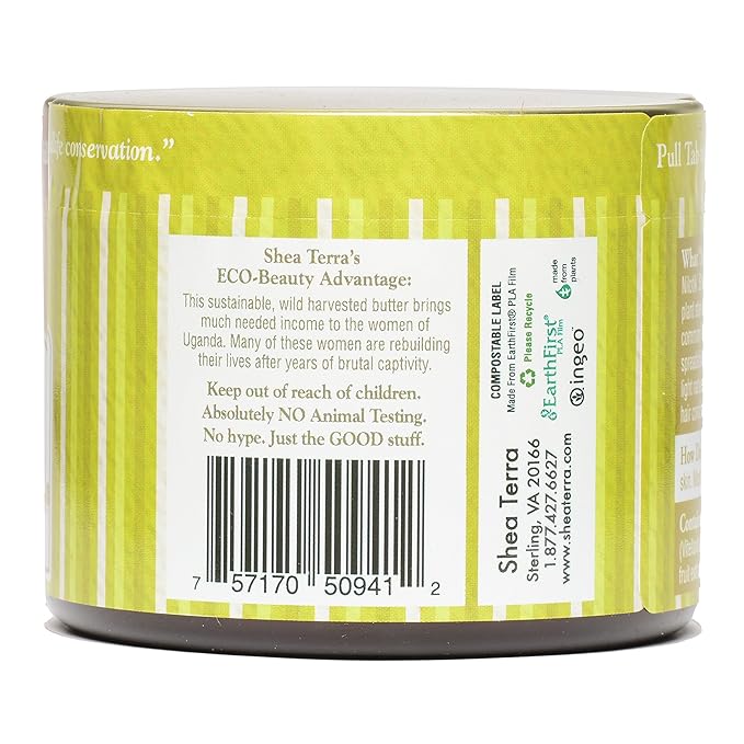 Shea Terra Organics 100% Organic Cold-Pressed Virgin Shea Butter – Namibian Marula | Natural Anti-Aging Daily Skin, Nails & Hair Cream to Soften & Hydrate Dry Skin & Reduce Stretch Mark – 6 oz