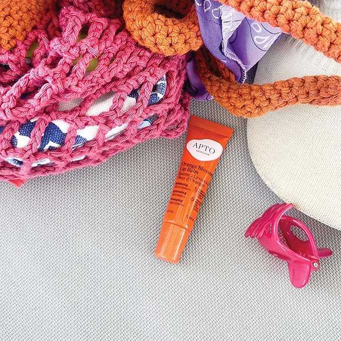 Orange Blossom Lip Balm w/Coconut Oil Trio: Pocket Lip Moisturizer for Dry, Chapped Lips, Set of 3, 0.33 fl. oz. Each