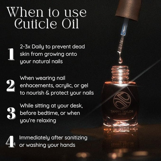 Tammy Taylor Hydrating Nail Cuticle Oil w/Cuticle Cream | Peach Cuticle Softener w/Vitamin E, Jojoba Oil, Natural Ingredients & USA Made Professional Nail Growth Oil for Growth and Strength .50 oz