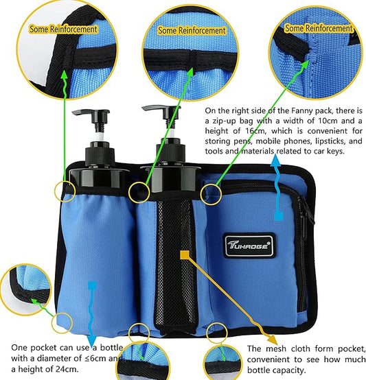 3KD9D Blue Massage Oil Bottle Bag - Lotion Holster for Therapist