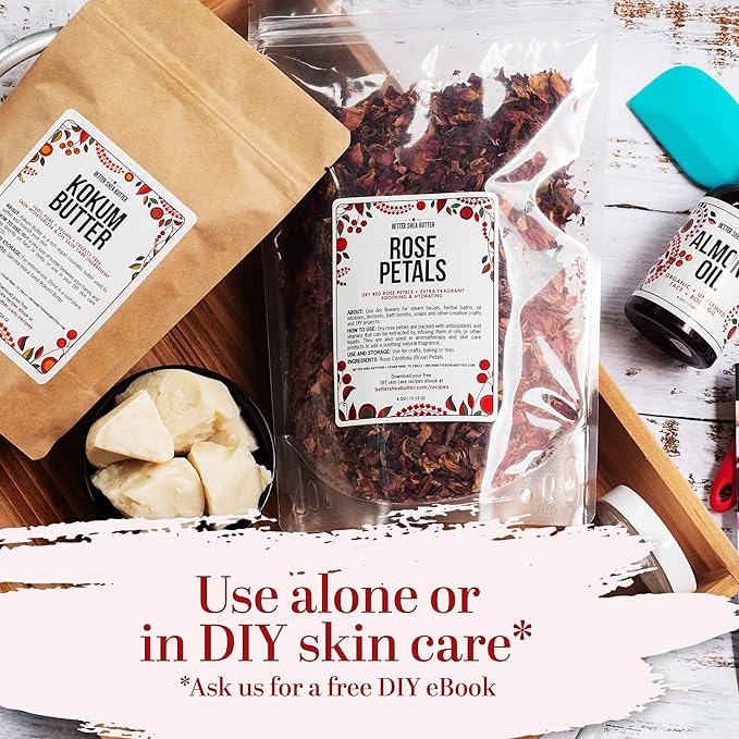 Raw Kokum Butter Unrefined - Body Butter Bar for Soap Making and DIY Skin and Hair Care Products - Pure, Unscented Moisturizer for Lotion Base - 8 oz Block