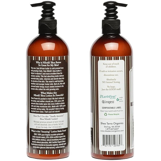 Shea Terra Organics Nilotik’ Shea Butter Ultra-Rich Lotion – Dakara Frankincense | Natural Daily Moisturizer with Astringent Properties to Rejuvenate & Soothe Dry Skin– 16 oz