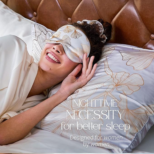 Grace & Company Silky Satin Eye Mask for Women - Premium Satin Silk Sleep Mask - Hydrating, Ultra Soft & Lightweight Vegan Sleeping Mask - Serafina