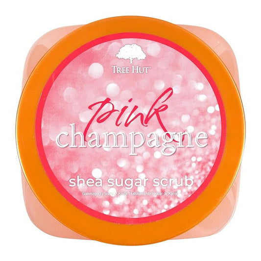 Tree Hut Pink Champagne Shea Sugar Scrub | Exfoliating Body Scrub Removes Dead, Dry Skin for a Soft & Hydrated Feel | Nourishing Essential Body Care | 18 fl oz.